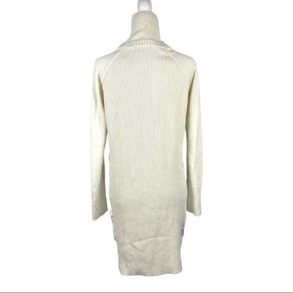 Athleta Mesa Hybrid Sweater Dress in Dove White Merino Wool Blend Style 38342 L - Picture 5 of 13